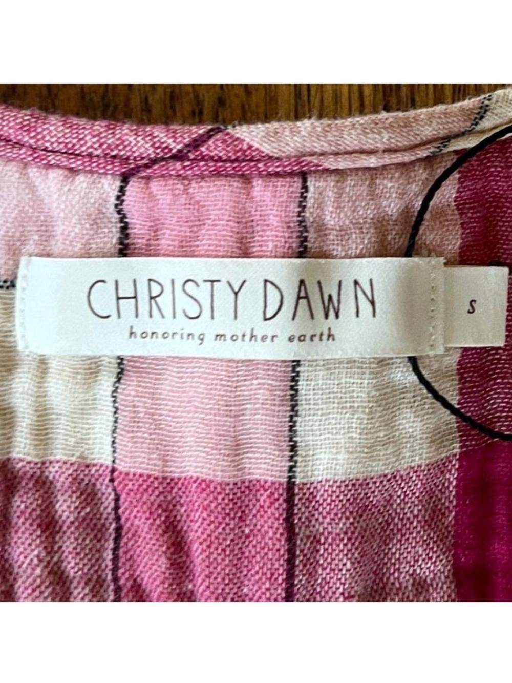 Christy Dawn Red and Cream Plaid Midi Dress - Picture 4 of 5